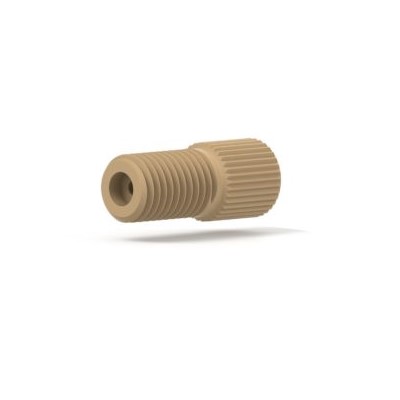 Upchurch Scientific Super Flangeless Fitting for 1/16 inch OD Tubing, 5/16-24 Flat Bottom, Standard Knurl, PEEK, Natural, 10/pk - P-141X - Click Image to Close